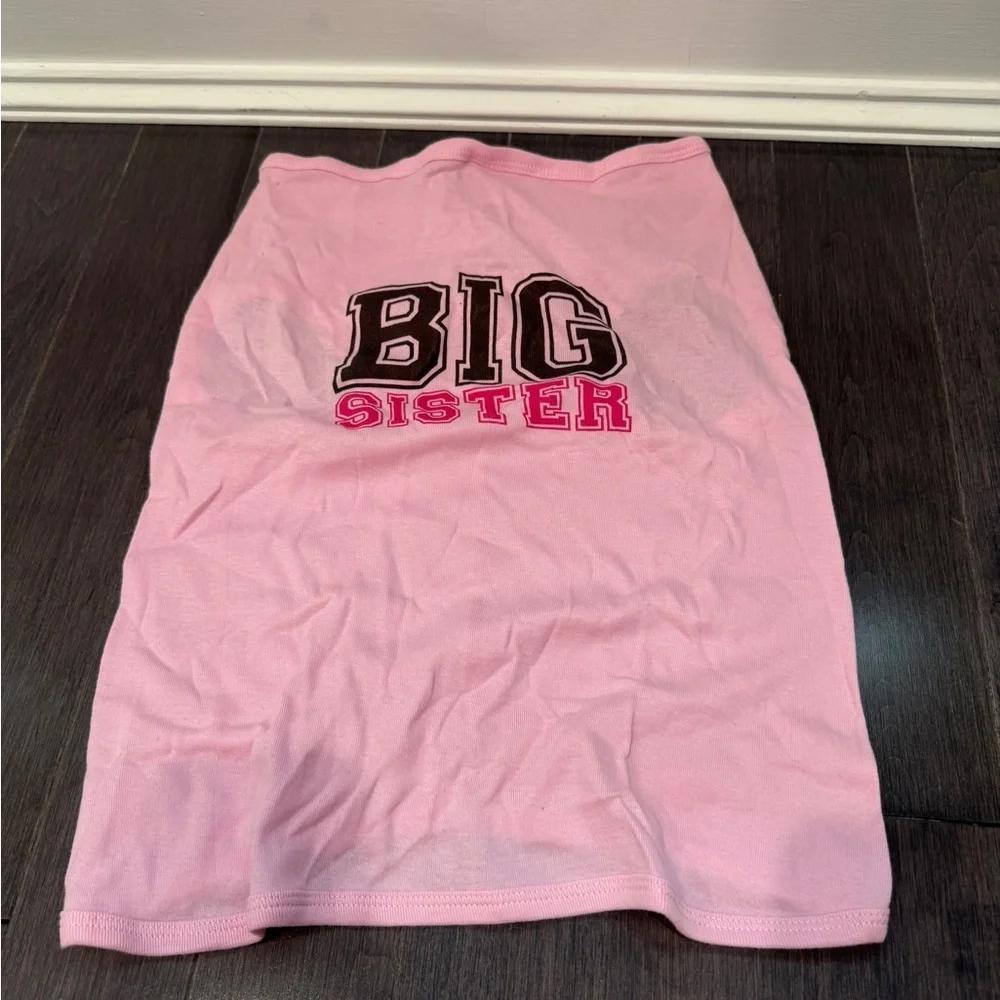 NWOT Dog Pet Chic Pink Big Sister Dog Shirt Outfit- Fits Large/XL Dog